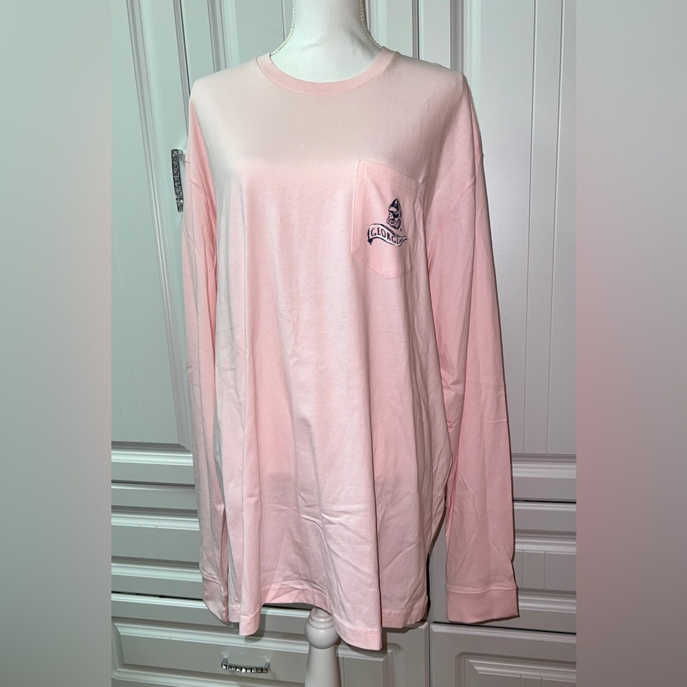 NWT Women’s 2XL Champion Pink Georgia Bulldogs Long Sleeve Pocket Tee Shirt - Picture 3 of 6